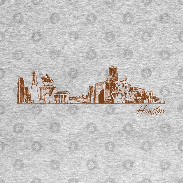Houston hand drawn skyline by SerenityByAlex